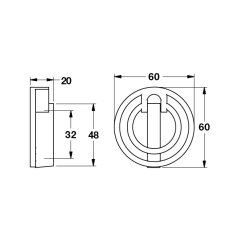 Hafele Sarkaç Kulp Norge 32mm Parlak Bakır