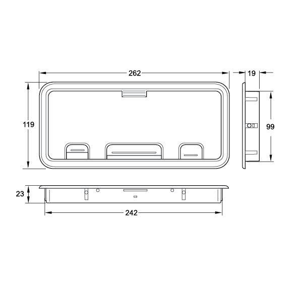 Hafele Tombo Kablo Kapağı 262x118mm, Açık Gri Renk