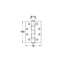 Hafele Yaprak menteşe F Paslanmaz Çelik Mat 102x76x3mm