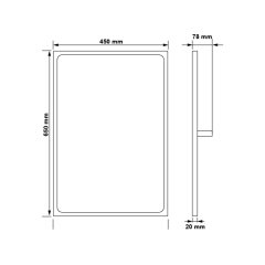 Hafele Mafsallı Ayna 45x8x65cm Paslanmaz Çelik Renk