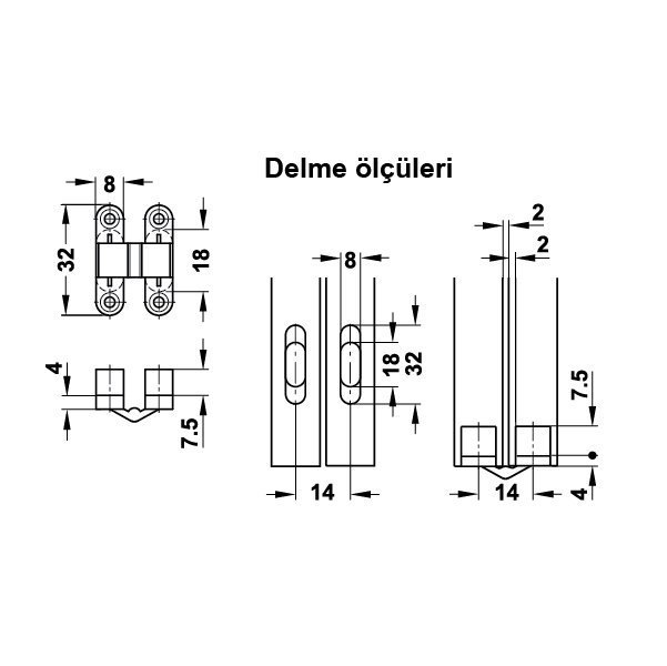Hafele Vıdı Super Gizli Menteşe Siyah 8x32mm