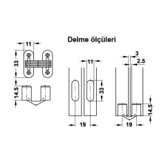 Hafele Gizli Menteşe Kahverengi/Bronz 11x33mm