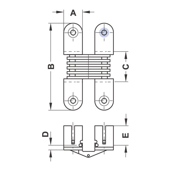 Hafele Gizli Menteşe Pirinç Parlak 13x65mm