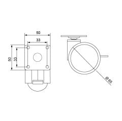 Hafele İkiz Tekerlek Frensiz Gri Ø65x82mm