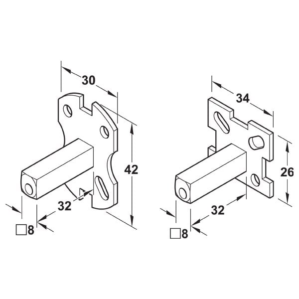 Hafele Rozetli Kol Mili Galvaniz 8mm