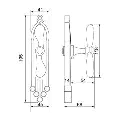 Hafele Art Deco Pencere Kolu, Parlak Pirinç Renk