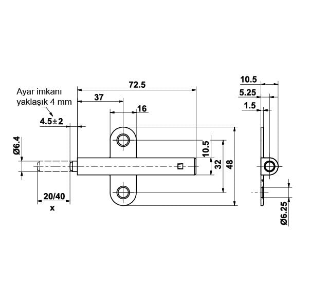 Hafele Metallamat Bas-aç Mekanizması 40mm Gri