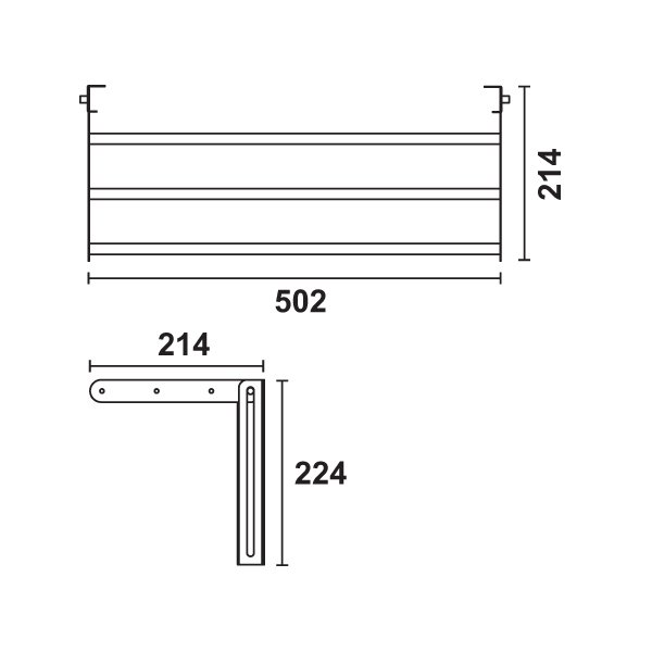 Hafele çamaşır Kurutmalık 500x214mm Paslanmaz çelik Renk