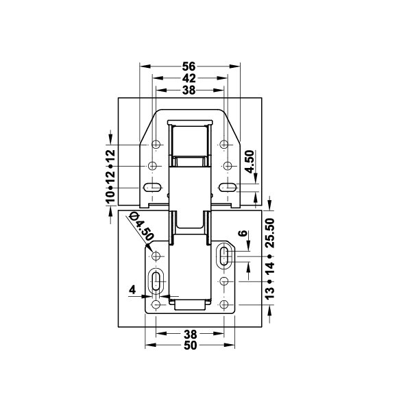 Hafele Ch300 Karavan Kalkar Kapak Menteşesi Yavaşlatıcısız