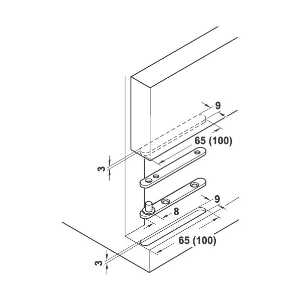 Hafele Mil Menteşe Galvaniz 180º 65mm