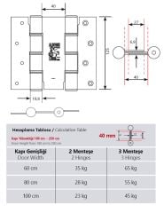 Aldeghi Yaylı Kapı Menteşesi 125mm Mat Siyah