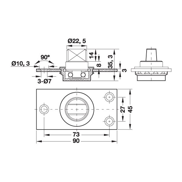 Hafele Pivot Mekanizma 1200mm 120 Kg Mat Paslanmaz çelik Renk