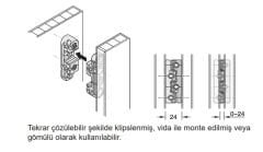 Hafele Kapı IXCONNECT UC 16/64 Çok Amaçlı Bağlantı Elemanı (25 Adet)