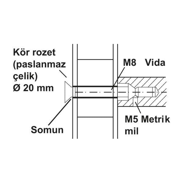 Hafele Çekme Kol Bağlantı Elemanı Tek Taraflı 35-45mm A.Bronz Renk