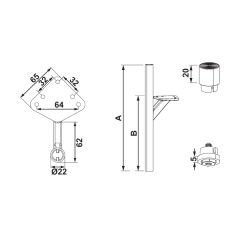 Hafele Lungo Mobilya Ayağı, Parlak Rose 200 mm