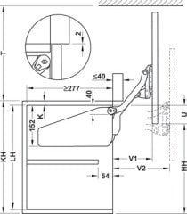 Hafele FREE UP Paralel Kalkar Makas Gövdesi 38-50 cm / 2-3,8 kg