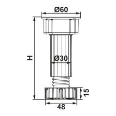 Hafele Pft12 Baza Ayağı, Siyah 100mm