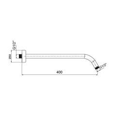 Hafele Raındrop Duvardan Duş Kolu Krom P. 40cm