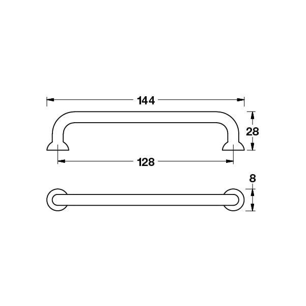 Hafele Mobilya Kulpu Edna 128mm Mat Pirinç