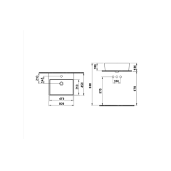 Hafele Banyo Lavabosu Freya 50 505x450mm Parlak Beyaz Renk