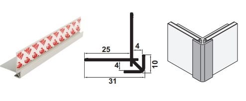 Hafele ALUSPLASH Dış Köşe Dönüş Profili 610mm Antrasit