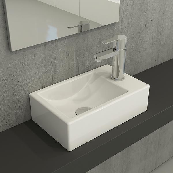 Hafele Banyo Lavabosu Molly Ii 370x220mm Sağ Parlak Beyaz Renk
