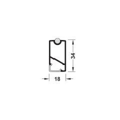 Hafele Profil 5104 Askı Borusu 2500mm, Antrasit Renk