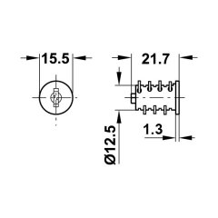 Hafele Symo Silindir Göbeği HS 3 SH 0601-0650 (50 Adet)