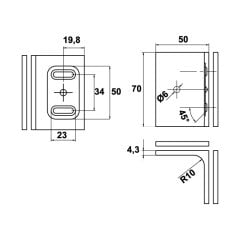 Hafele Cam Tutucu, Cam/ Cam, Bronz (1 Çift)