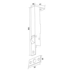 Hafele Bolt 06 Sol Yön Sürgü Otomatik 12x159mm, Mat P.Çelik Renk