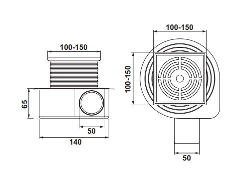 Hafele Vortex Yer Süzgeci Yatay 100x100 Parlak Rose