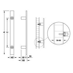 Hafele Çekme Kol Cosimo  600mm Antik Bronz