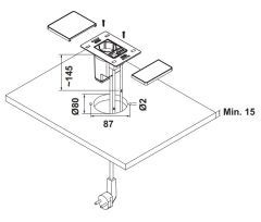 Hafele Versapad Priz P. Çelik 1 Soket / 1 Usb / 1RJ45