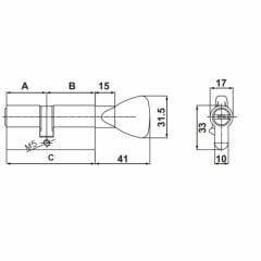 Hafele Mandallı Barel PC 03 40x50mm Nikel