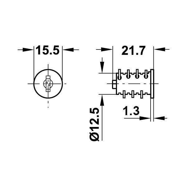 Hafele Symo Silindir Göbeği Hs 3 Sh 0651-0700 (50 Adet)