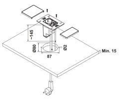 Hafele Versapad Priz Siyah 1 Soket / Usb