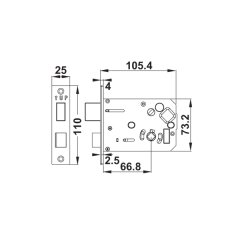 Hafele DL7200 Elektronik Kapı Kilidi, Siyah