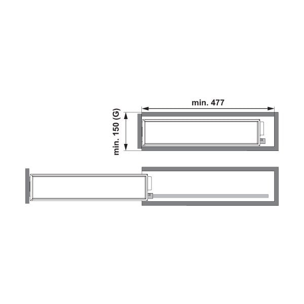 Hafele şişelik K-line 15 Antrasit 150mm