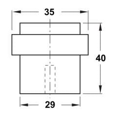 Hafele Kapı Stoperi Zemine Monte Vidalı Parlak Krom 29X40mm