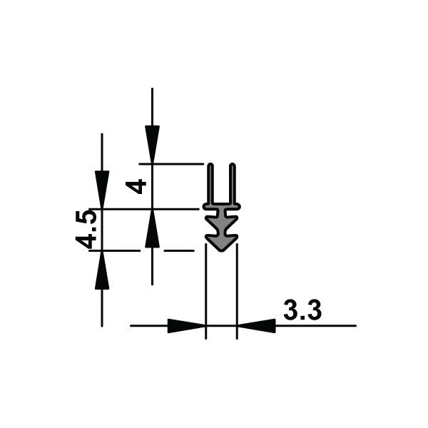 Hafele Yangın Fitili 3,5x10x2100mm Siyah Renk