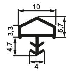 Hafele F05 Ortadan Basan Çatı Tipi Kapı Fitili 10mm, Bej Renk