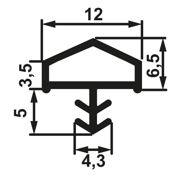 Hafele F03 Ortadan Basan çatı Tipi Kapı Fitili 12mm, Bej Renk