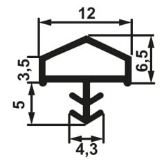 Hafele F03 Ortadan Basan Çatı Tipi Kapı Fitili 12mm, Meşe Renk