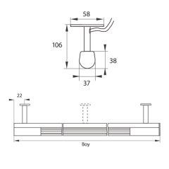 Hafele Işıklı Askı Borusu 230V/36W/1500mm