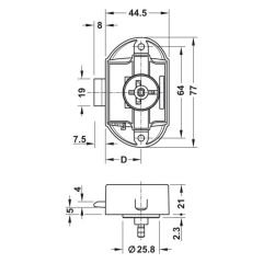 Hafele Sürgü Kilit 25mm, Nikel Renk