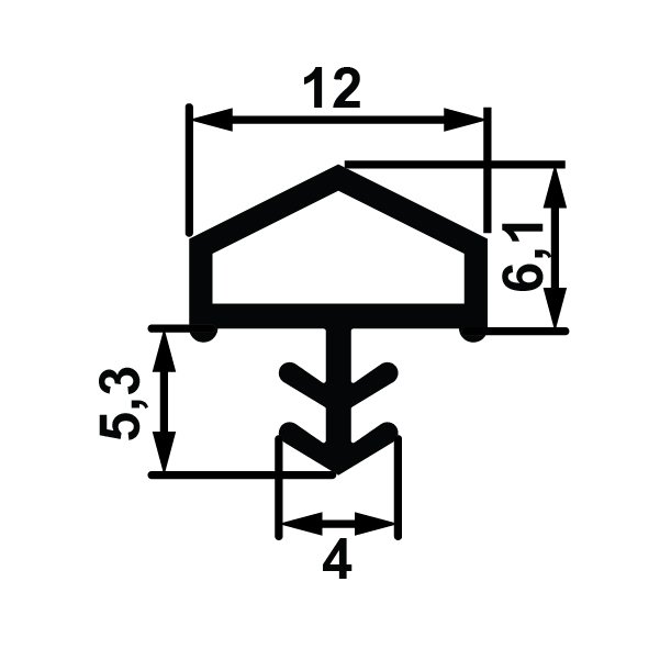 Hafele F05 Ortadan Basan çatı Tipi Kapı Fitili 12mm, Bej Renk