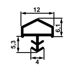 Hafele F05 Ortadan Basan Çatı Tipi Kapı Fitili 12mm, Bej Renk