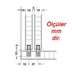 Hafele SLIDO 12 IF J Kılavuz, gri