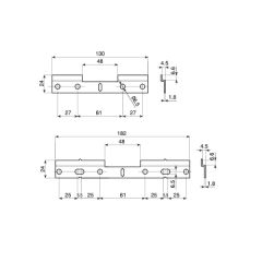 Hafele TR6 Montaj Plakası Vidalı 24x182mm