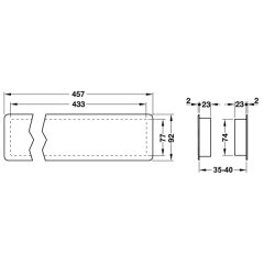 Hafele Havalandırma Menfezi 457x92mm, Gri Renk